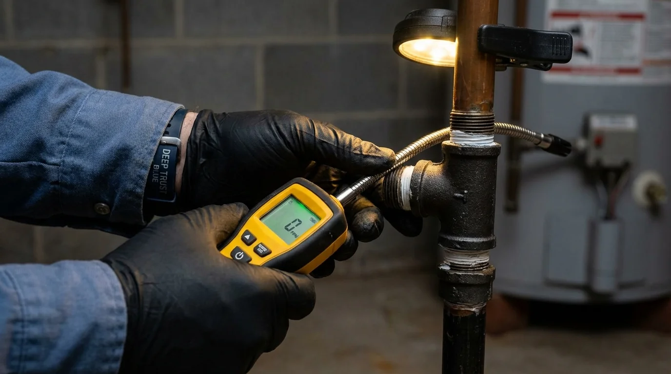 Gas leak detection with electronic sniffer by Johns Plumbing LLC in Palestine