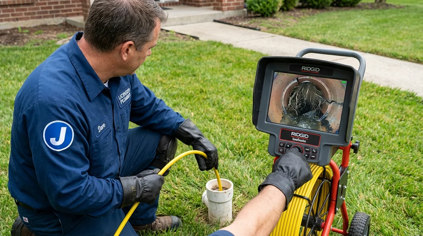 Sewer camera inspection being performed by Johns Plumbing LLC in Palestine